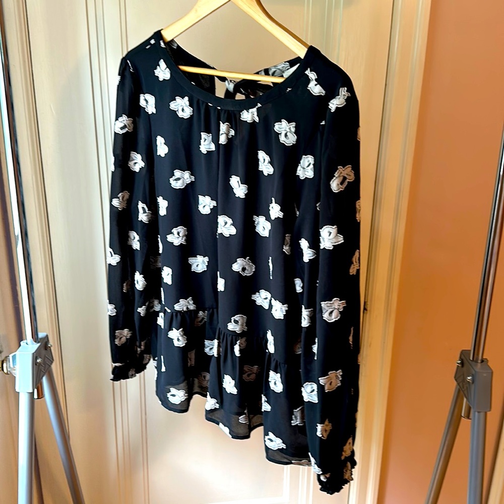 Loft peplum blouse, Black